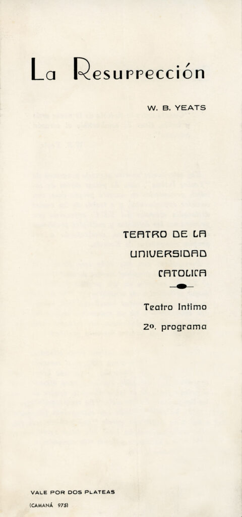 Programa de mano de La resurrección (1965)